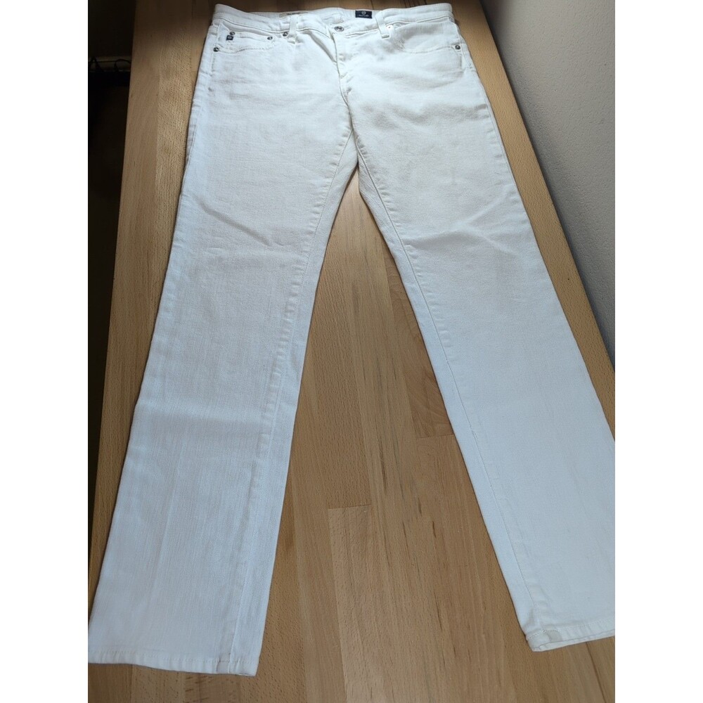 AG Adriano Goldschmied The Stevie Slim Straight Jeans Size 32 R Womens White